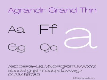 Agrandir Grand Thin Version 3.000;hotconv 1.0.109;makeotfexe 2.5.65596图片样张