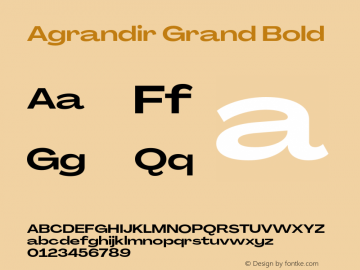 Agrandir Grand Bold Version 3.000;hotconv 1.0.109;makeotfexe 2.5.65596图片样张