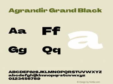 Agrandir Grand Black Version 3.000;hotconv 1.0.109;makeotfexe 2.5.65596图片样张