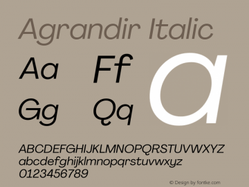 Agrandir Italic Version 3.000图片样张