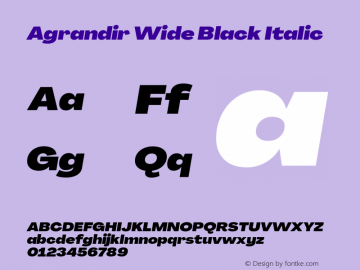 Agrandir Wide Black Italic Version 3.000图片样张