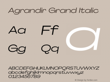 Agrandir Grand Italic Version 3.000图片样张