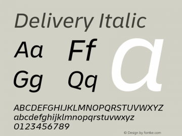Delivery Italic Version 1.000图片样张