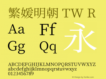 繁媛明朝 TW R 图片样张