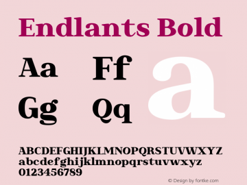 Endlants-Bold Version 1.000图片样张