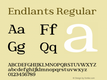 Endlants-Regular Version 1.000图片样张