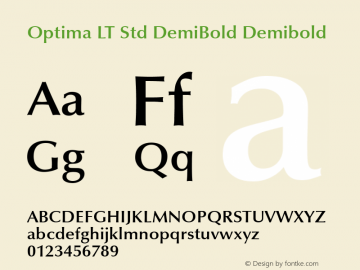 Optima LT Std DemiBold Demibold Version 1.290;PS 001.000;hotconv 1.0.38图片样张