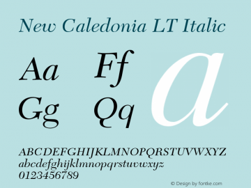 NewCaledoniaLT-Italic 006.000图片样张