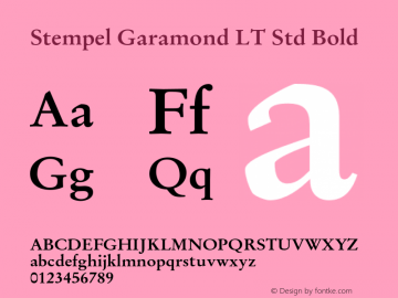 Stempel Garamond LT Std Bold Version 2.040;PS 002.000;hotconv 1.0.51;makeotf.lib2.0.18671图片样张