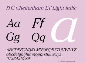 CheltenhamLT-LightItalic 006.000图片样张