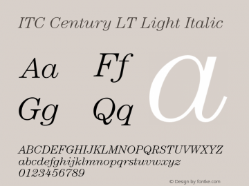 CenturyLT-LightItalic 006.000图片样张