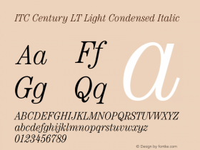 CenturyLT-LightCondensedItalic 006.000图片样张