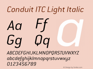 ConduitITC-LightItalic 005.000图片样张