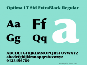 Optima LT Std ExtraBlack Regular OTF 1.029;PS 001.000;Core 1.0.33;makeotf.lib1.4.1585图片样张