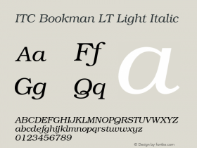 BookmanLT-LightItalic 006.000图片样张