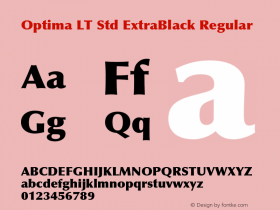 Optima LT Std ExtraBlack Regular Version 2.020;PS 002.000;hotconv 1.0.50;makeotf.lib2.0.16970 Font Sample
