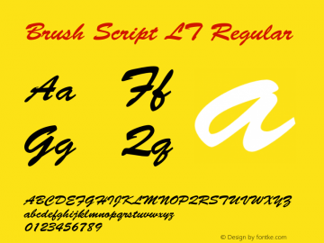 BrushScriptLT 006.000图片样张