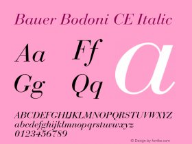 BauerBodoniCE-Italic 001.000图片样张