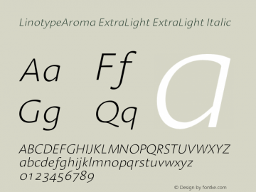 LinotypeAroma-ExtraLightItalic 005.000图片样张