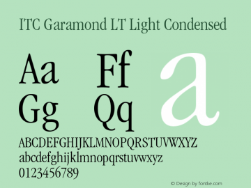 GaramondLT-LightCondensed 006.000图片样张