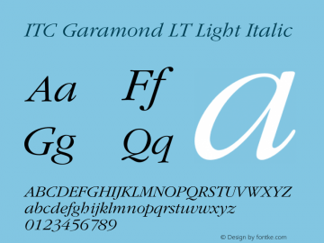 GaramondLT-LightItalic 006.000图片样张