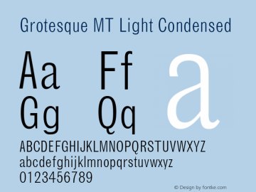 GrotesqueMT-LightCondensed 001.000图片样张