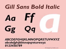 GillSans-BoldItalic 001.003图片样张