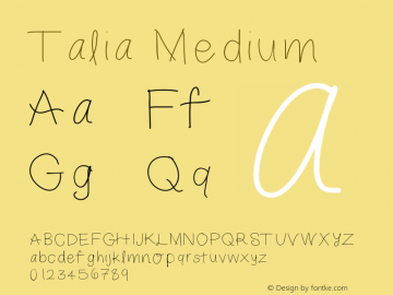 Talia Medium Version 001.000 Font Sample