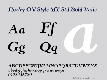 Horley Old Style MT Std Bold Italic Version 1.047;PS 001.001;Core 1.0.38;makeotf.lib1.6.5960图片样张