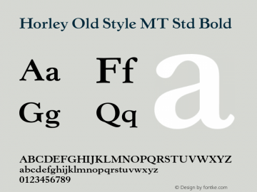 Horley Old Style MT Std Bold Version 1.047;PS 001.001;Core 1.0.38;makeotf.lib1.6.5960图片样张