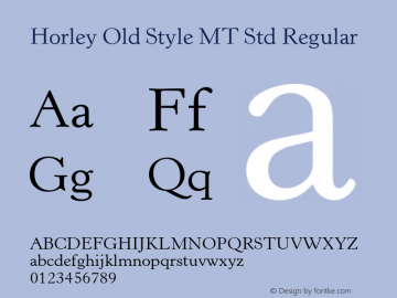 Horley Old Style MT Std Regular Version 1.047;PS 001.001;Core 1.0.38;makeotf.lib1.6.5960图片样张
