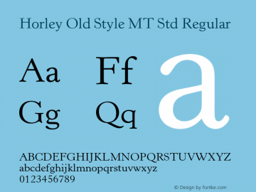 Horley Old Style MT Std Regular Version 2.035;PS 002.000;hotconv 1.0.51;makeotf.lib2.0.18671图片样张