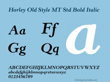 Horley Old Style MT Std Bold Italic Version 2.035;PS 002.000;hotconv 1.0.51;makeotf.lib2.0.18671图片样张