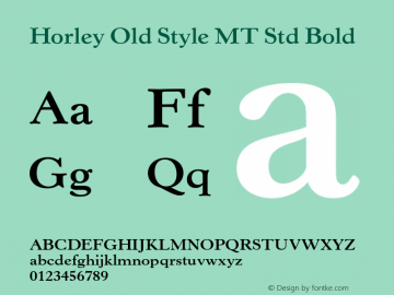Horley Old Style MT Std Bold Version 2.035;PS 002.000;hotconv 1.0.51;makeotf.lib2.0.18671图片样张