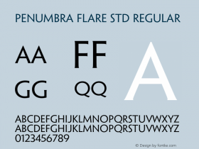 Penumbra Flare Std Regular Version 2.025;PS 002.000;hotconv 1.0.50;makeotf.lib2.0.16970 Font Sample