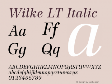 WilkeLT-Italic 006.000图片样张