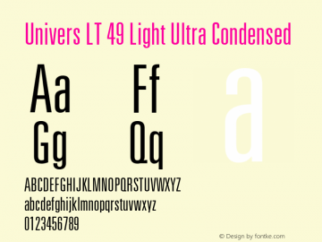 UniversLT-LightUltraCondensed 006.000图片样张