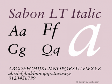 SabonLT-Italic 006.000图片样张