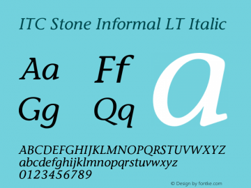 StoneInformalLT-Italic 006.000图片样张