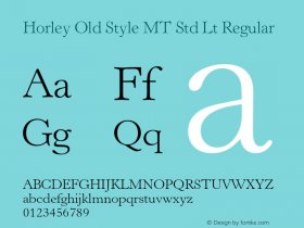 Horley Old Style MT Std Lt Regular Version 2.035;PS 002.000;hotconv 1.0.51;makeotf.lib2.0.18671图片样张