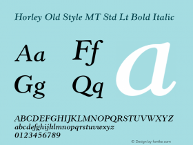 Horley Old Style MT Std Lt Bold Italic Version 2.035;PS 002.000;hotconv 1.0.51;makeotf.lib2.0.18671图片样张