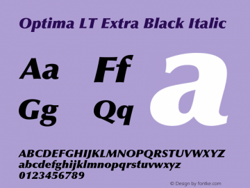 OptimaLT-ExtraBlackItalic 006.000图片样张