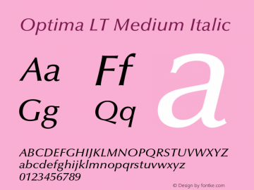 OptimaLT-MediumItalic 006.000图片样张