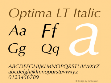 OptimaLT-Italic 006.000图片样张