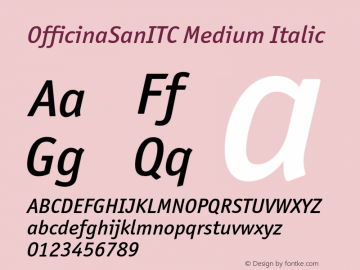 OfficinaSanITC-MediumItalic 005.000图片样张