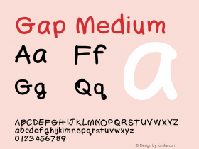 Gap Medium Version 001.000 Font Sample