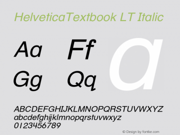HelveticaTextbookLT-Oblique 006.000图片样张