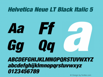 HelveticaNeueLT-BlackItalic5 006.000图片样张