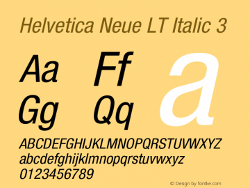 HelveticaNeueLT-Italic3 006.000图片样张