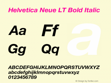 HelveticaNeueLT-BoldItalic 006.000图片样张